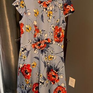 Vince Camuto Blue Floral Midi Dress